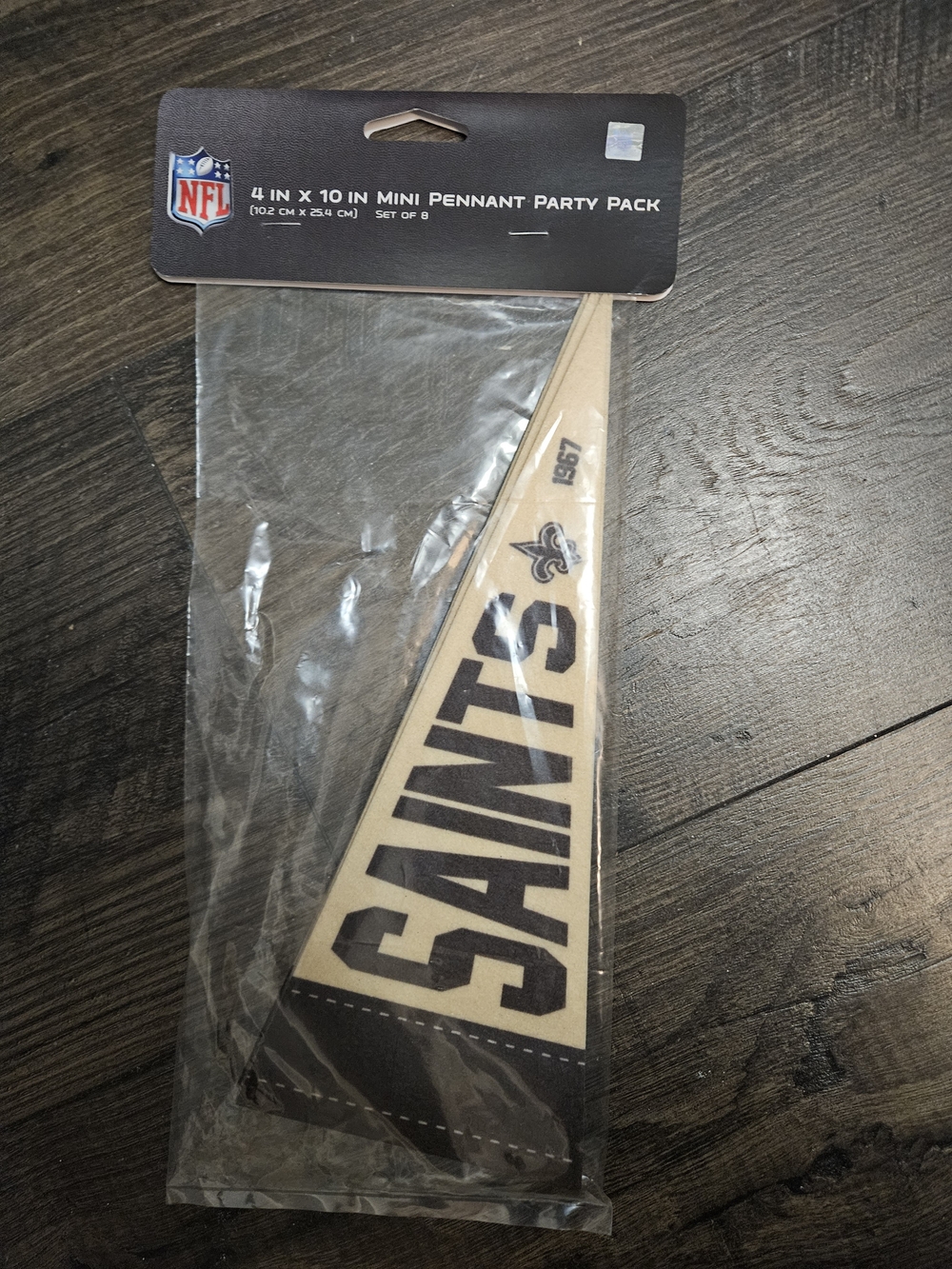 NFL New Orleans Saints Mini Pennant Pack - Black and Cream 8 Pk